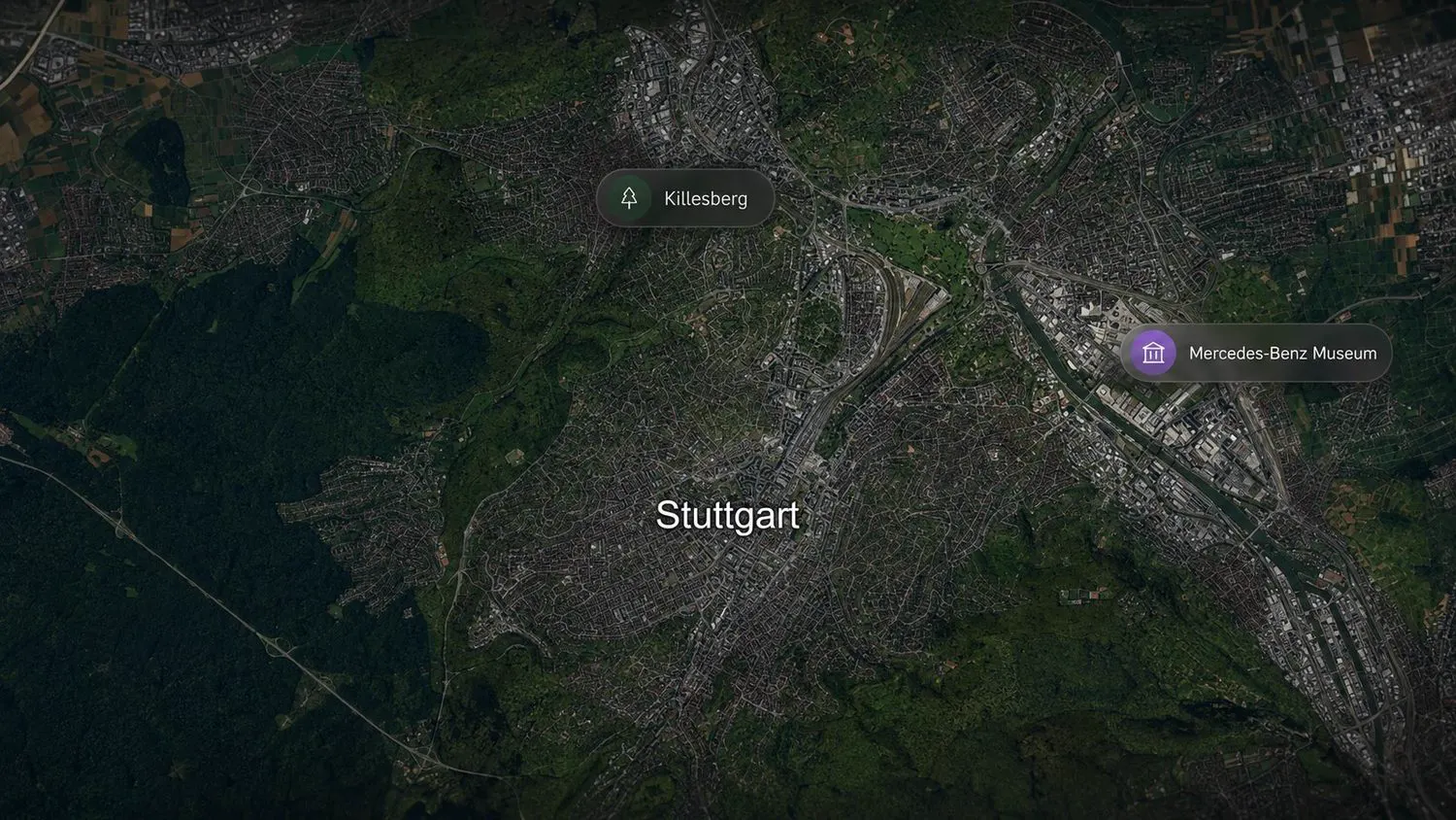 Satellitenkarte Stuttgart, Standort Killesberg / Hermann-Pleuer-Straße 7